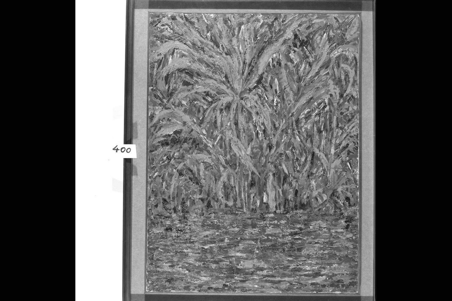 Il laghetto di Pungiak, paesaggio lacustre (dipinto) di Giaccaglia Wilma (sec. XX)