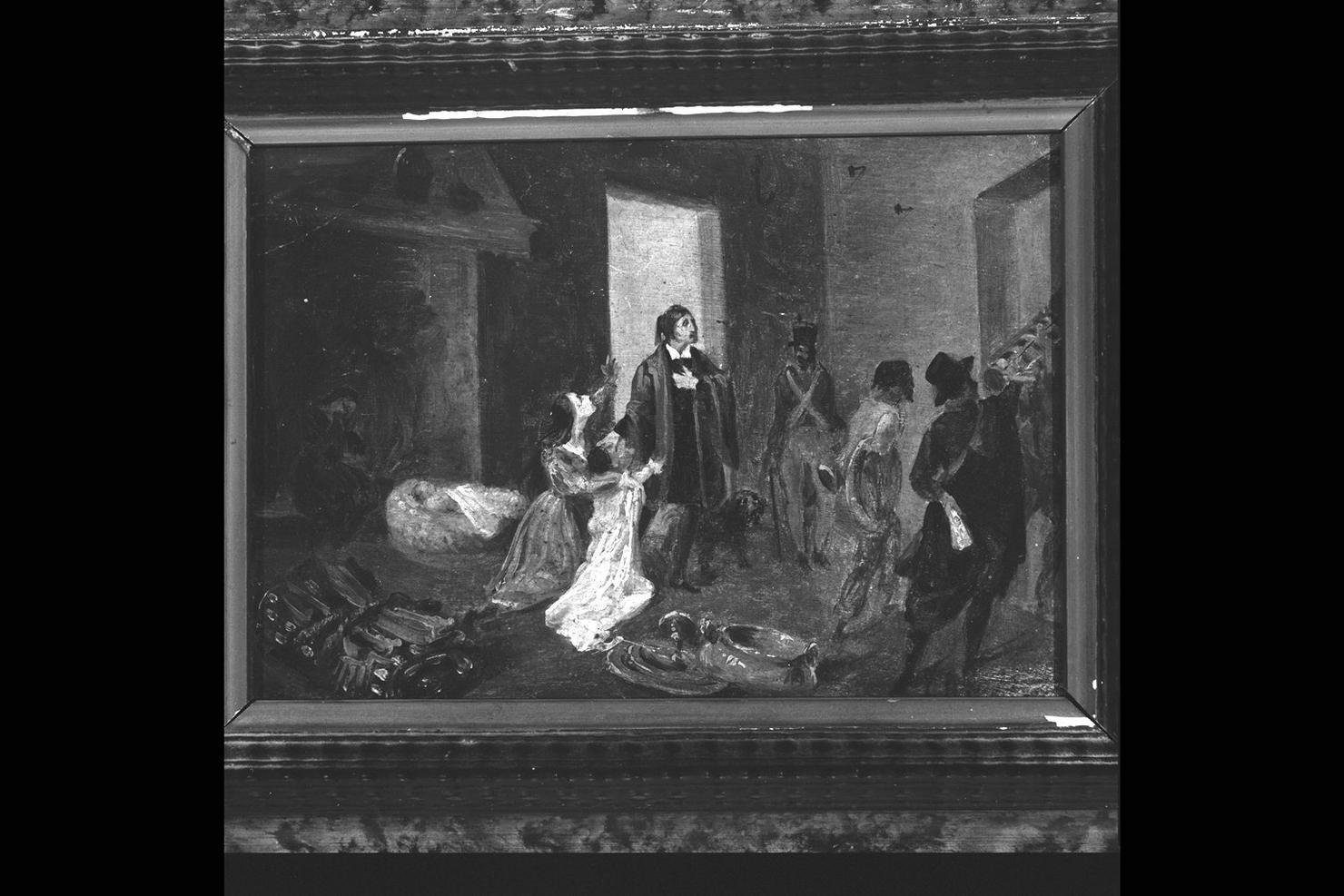 arresto di un patriota (dipinto) - ambito marchigiano (sec. XIX)