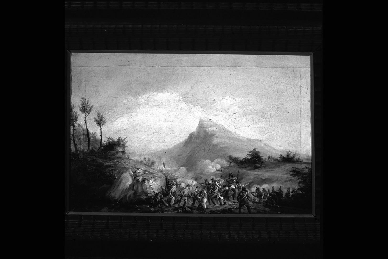 battaglia risorgimentale (dipinto) - ambito marchigiano (sec. XIX)