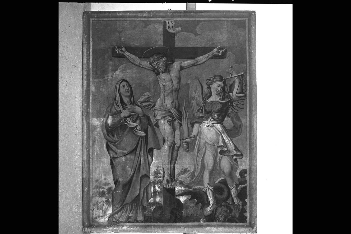 crocifissione di Cristo (dipinto) - ambito marchigiano (sec. XIX)