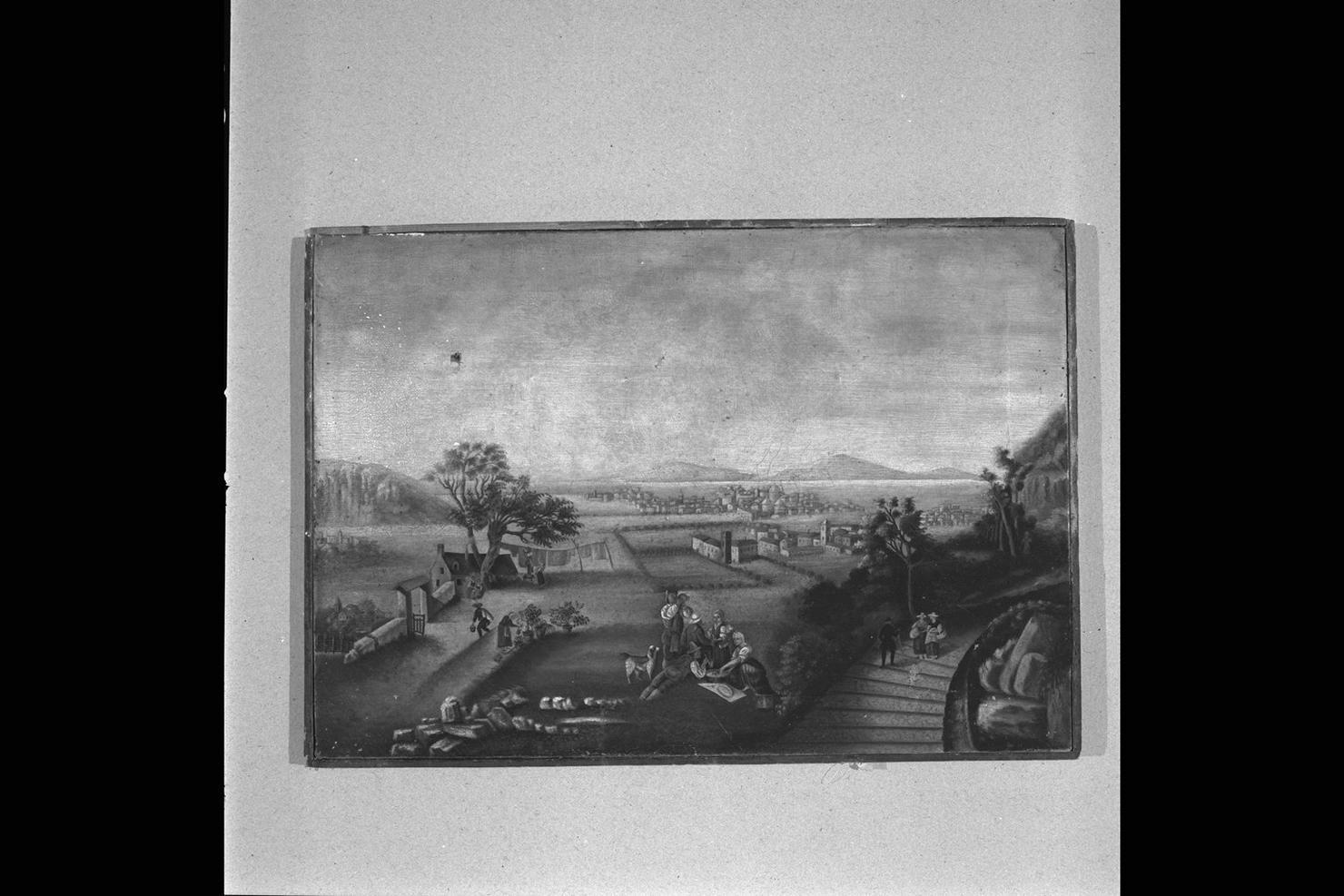 paesaggio campestre (dipinto) - ambito marchigiano (sec. XIX)