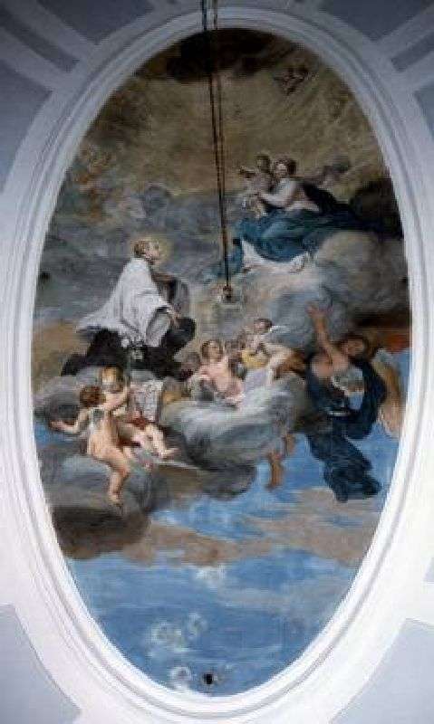 Madonna con Bambino e San Luigi Gonzaga (dipinto, elemento d'insieme) - ambito marchigiano (seconda metà sec. XVIII)