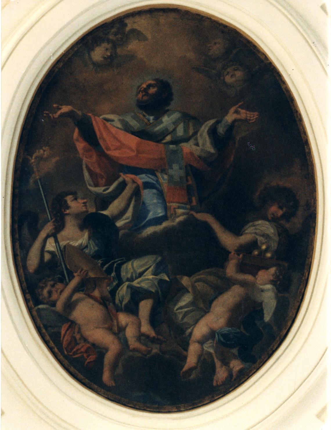 gloria di San Niccolò (dipinto, elemento d'insieme) - ambito marchigiano (sec. XVII)