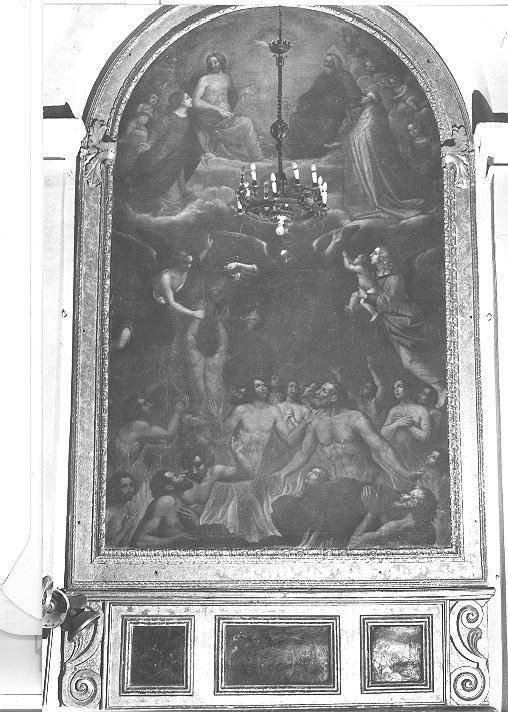 angeli che liberano le anime del purgatorio (dipinto) di Ramazzani Ercole (attribuito) (sec. XVI)