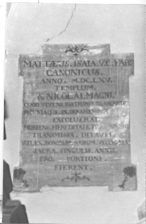 lapide commemorativa - bottega marchigiana (fine sec. XVIII)