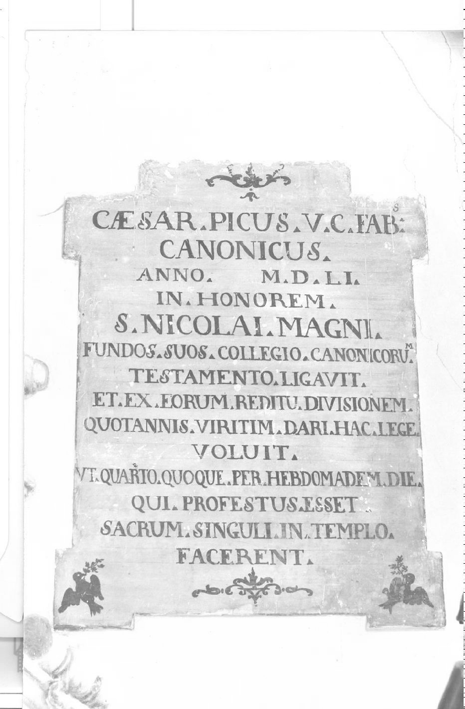 lapide commemorativa - bottega marchigiana (fine sec. XVIII)
