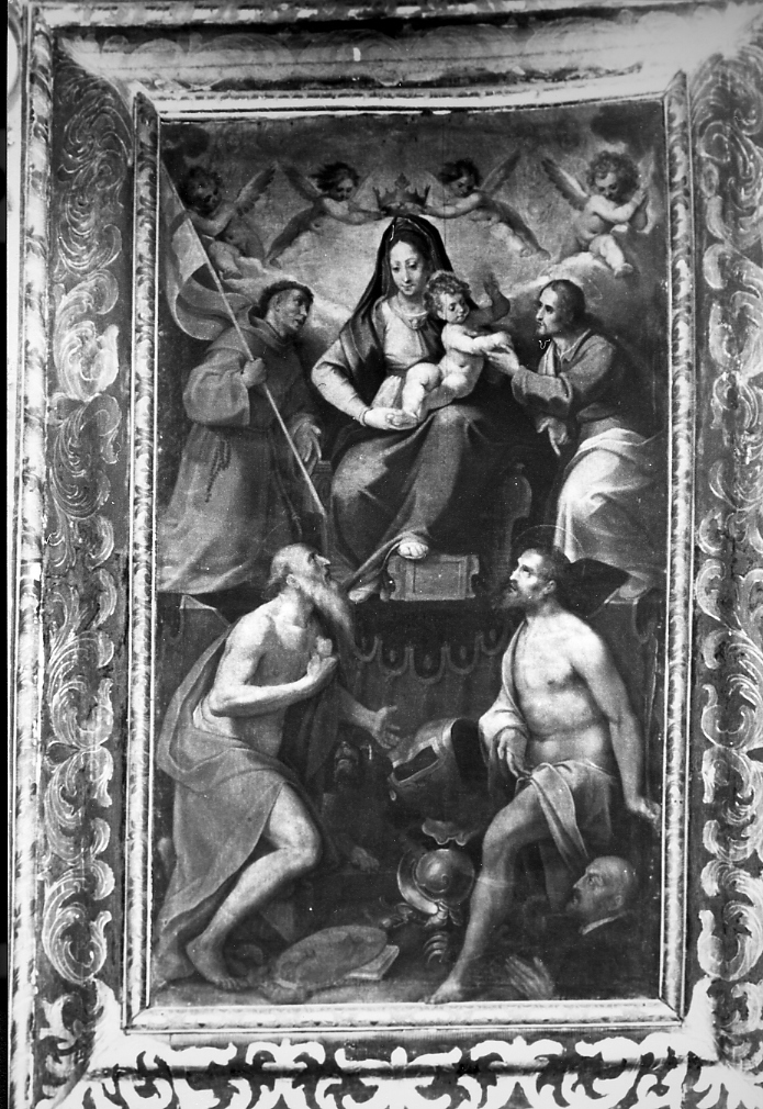 Madonna con Bambino e Santi (dipinto) di Bellini Filippo (secc. XVI/ XVII)