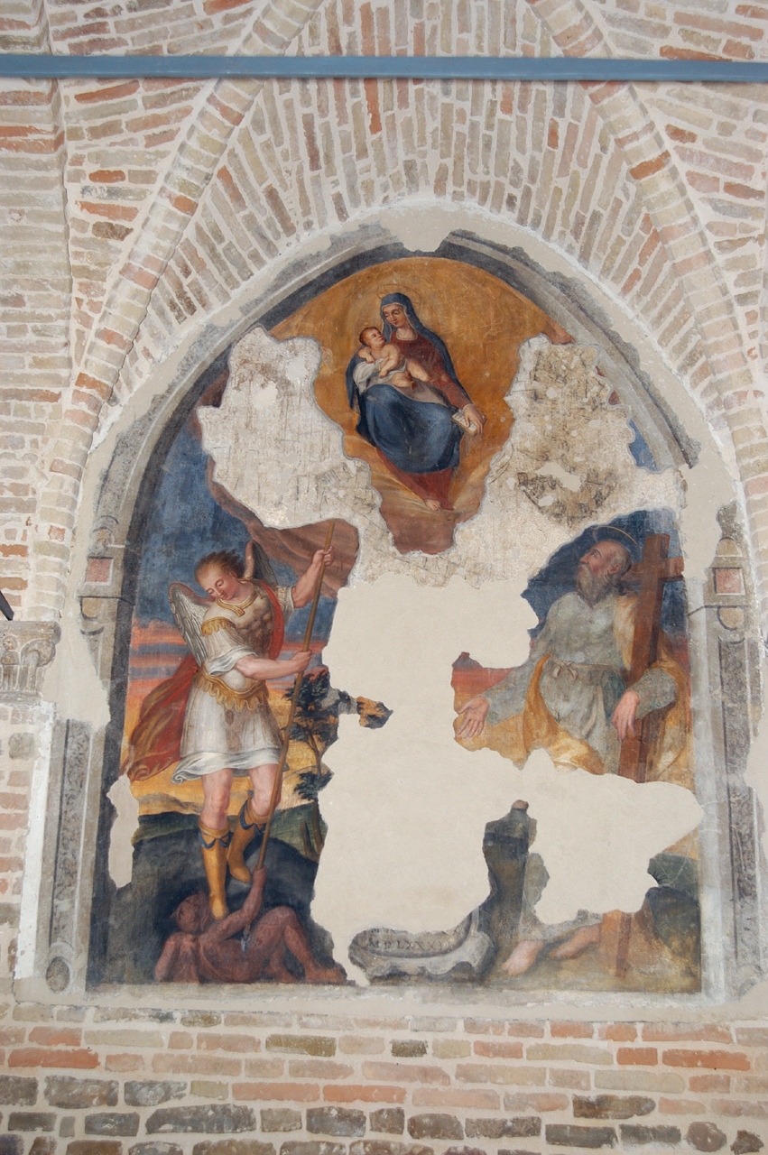 Madonna con Bambino e Santi (dipinto) - ambito marchigiano (sec. XVI)