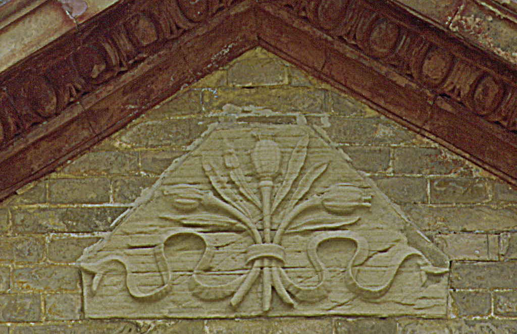 motivo decorativo floreale (rilievo) - ambito marchigiano (seconda metà sec. XIX)