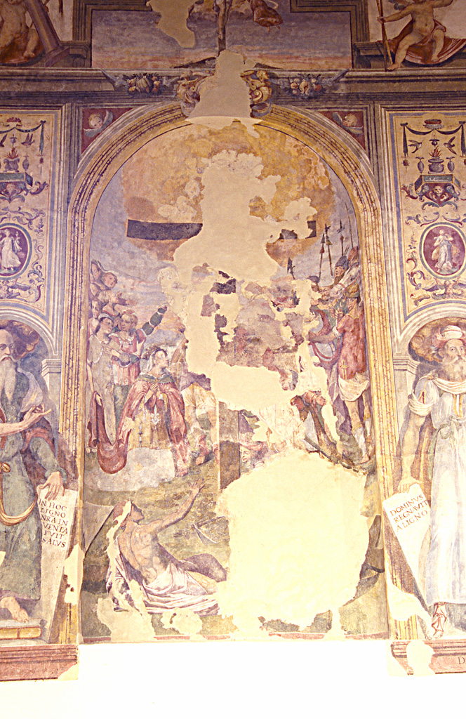 ritrovamento della vera croce (dipinto) di Lombardelli Giovan Battista detto Montano (sec. XVI)