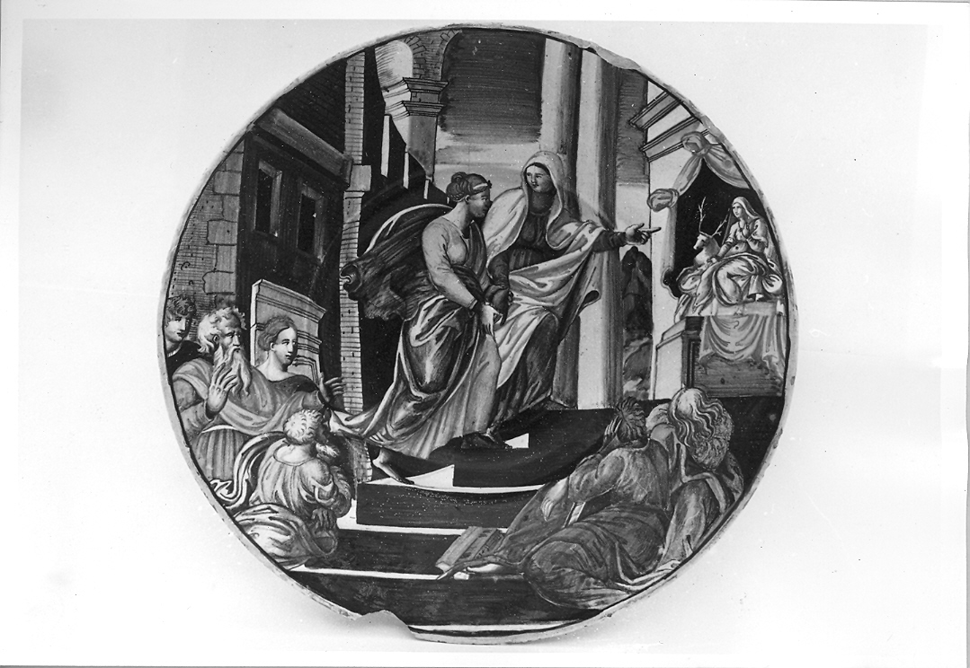 sacrificio a Diana (piatto) di Pellipario Nicolò detto Nicola da Urbino (bottega) (prima metà sec. XVI)