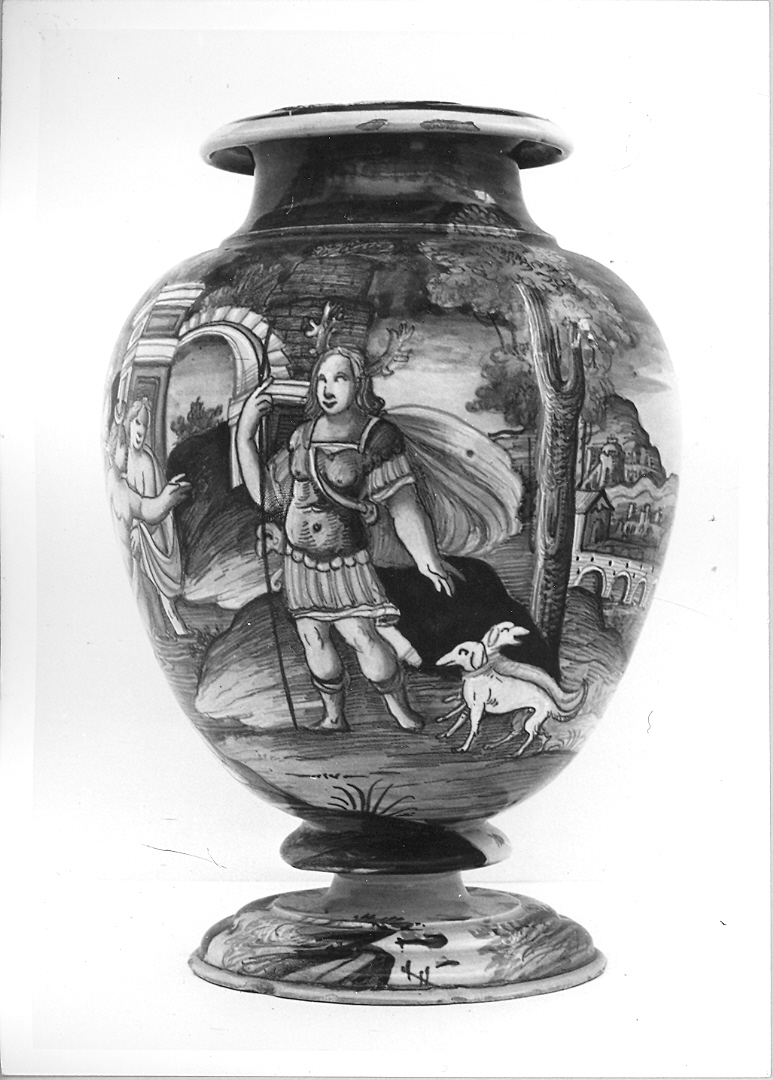 Tobia e l'Angelo (vaso) di Patanazzi Alfonso (bottega) (fine/inizio secc. XVI/ XVII)