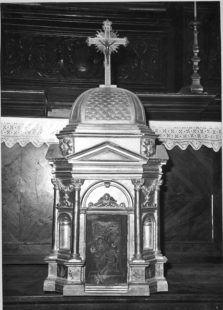 tabernacolo - a tempietto - bottega marchigiana (fine/inizio secc. XVI/ XVII)