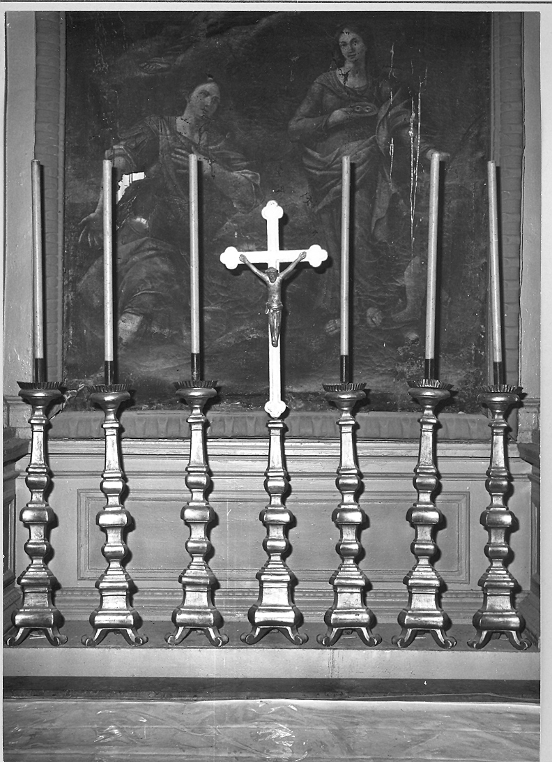 candeliere d'altare, serie - bottega marchigiana (fine/inizio secc. XVIII/ XIX)