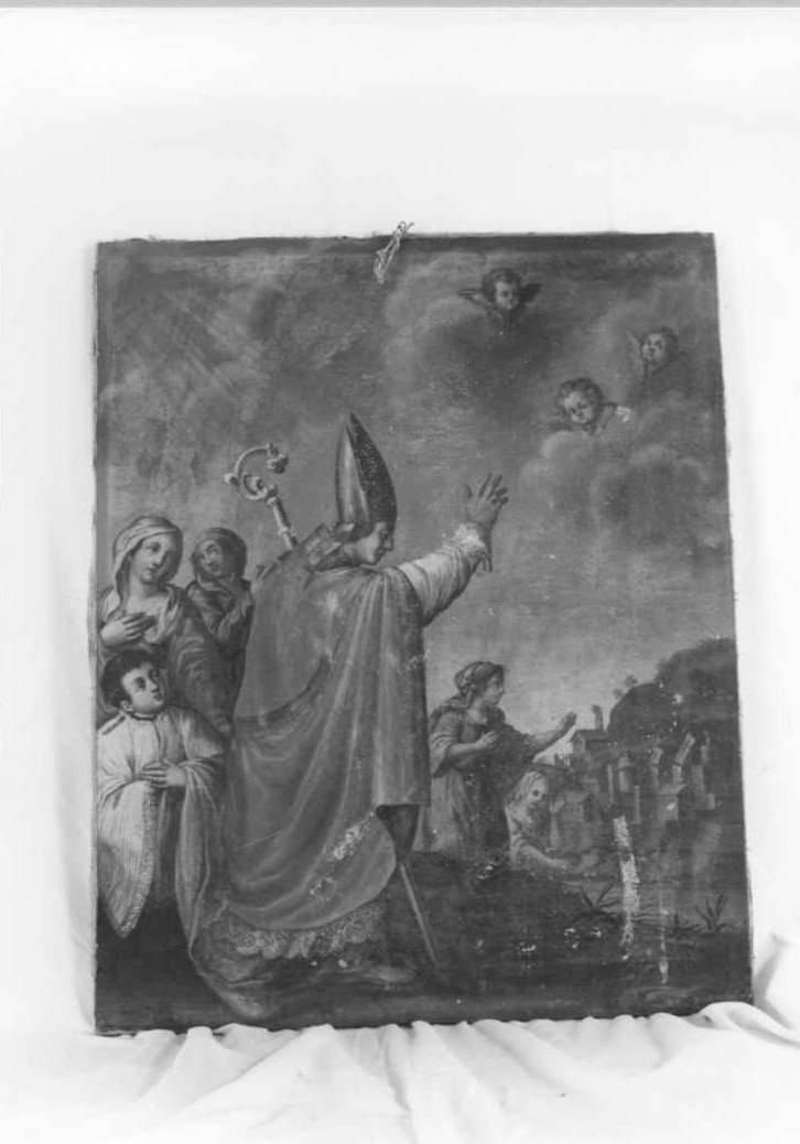 Sant'Emidio benedicente (dipinto) - ambito marchigiano (sec. XVIII)