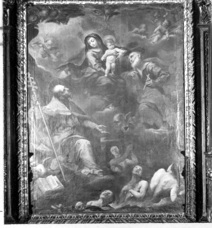 Madonna con Bambino con Sant'Agostino e Santo (dipinto) di Fiori Federico detto Barocci (scuola) (fine/inizio secc. XVI/ XVII)