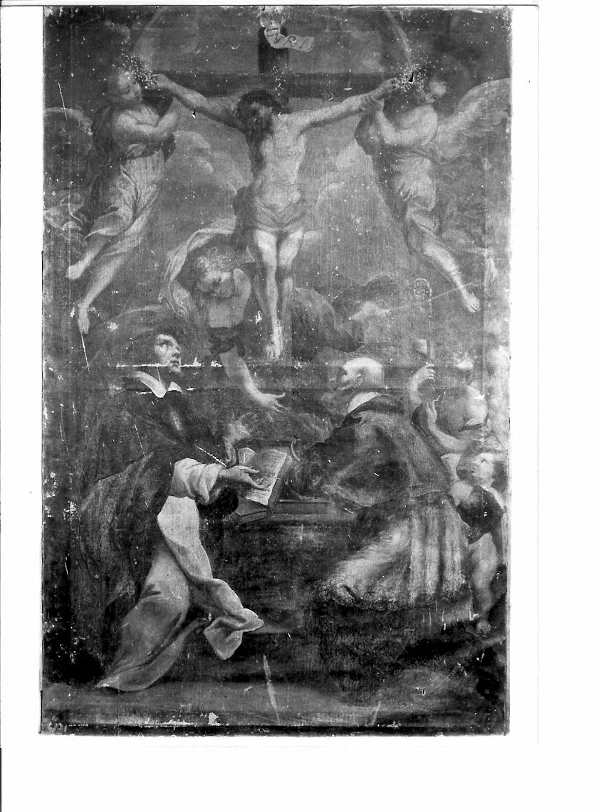 Cristo crocifisso e Santi (dipinto) - ambito marchigiano (sec. XVII)