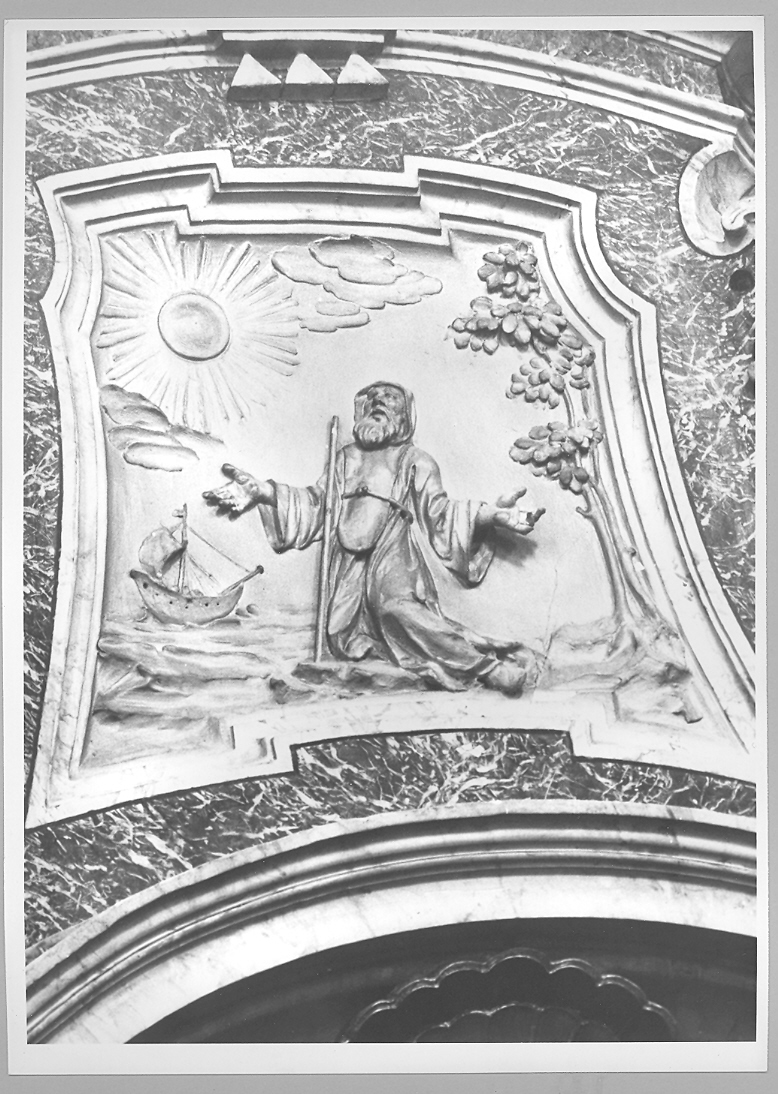 San Francesco di Paola (rilievo) di Bernasconi Lorenzo (attribuito) (sec. XVIII)