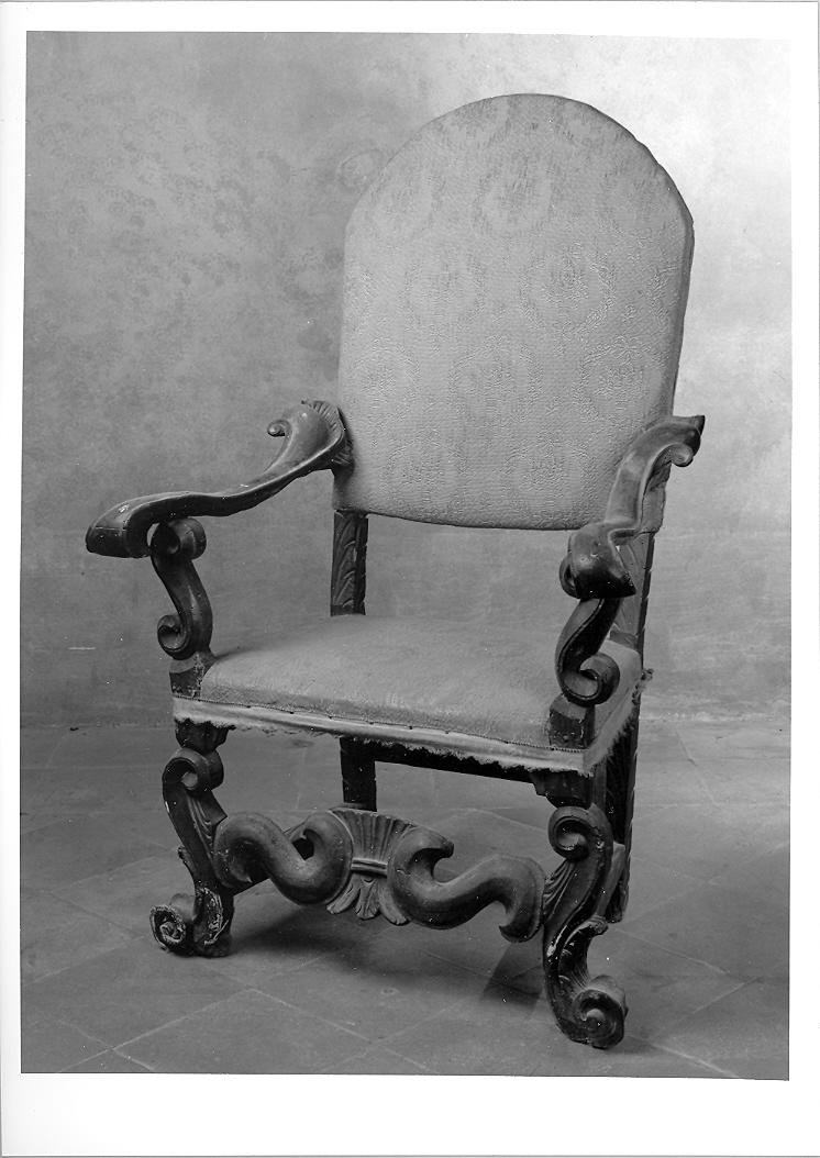 sedia - a braccioli - bottega marchigiana (fine, inizio sec. XVII, sec. XVIII)