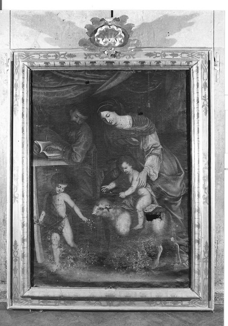 Sacra Famiglia con San Giovanni Battista bambino (dipinto) - ambito marchigiano (seconda metà sec. XVI)