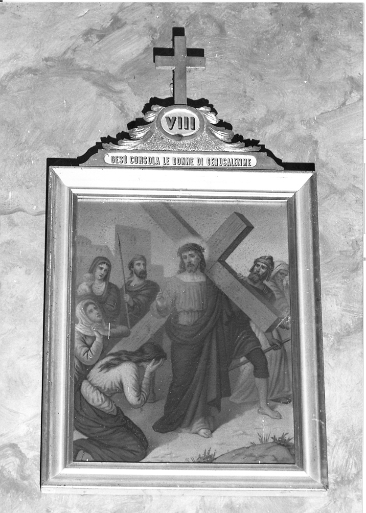 stazione VIII: Gesù consola le donne di Gerusalemme (Via Crucis, elemento d'insieme) - ambito marchigiano (sec. XX)