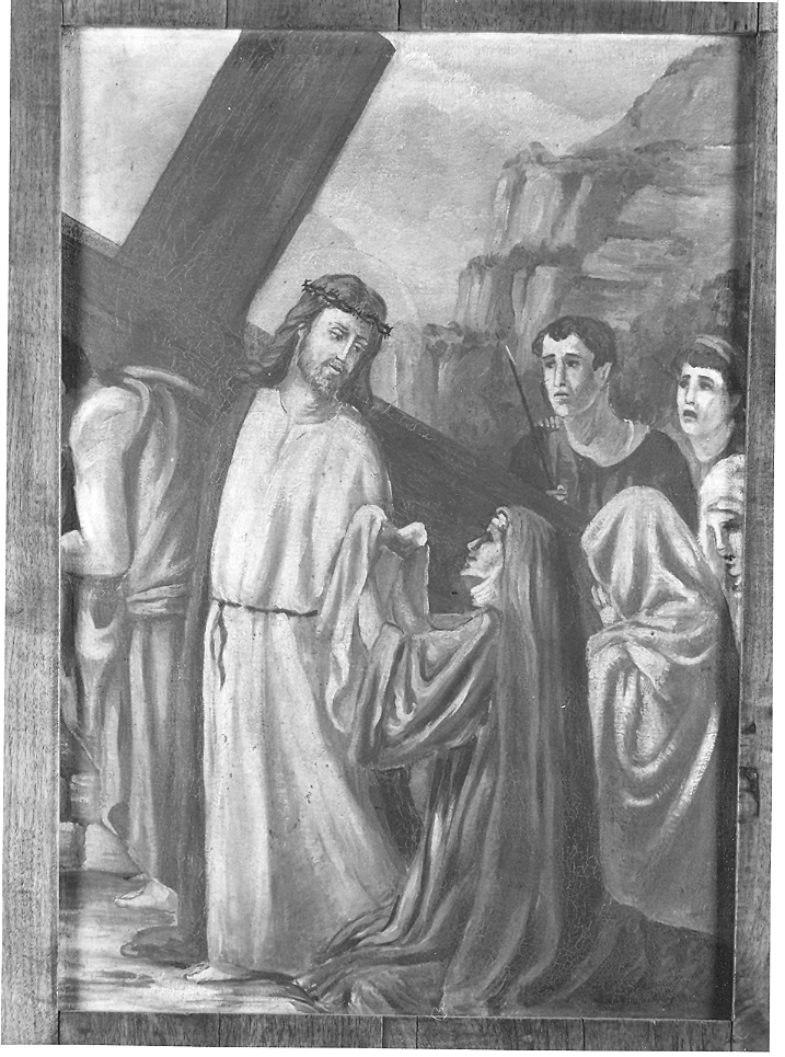 stazione VI: Gesù asciugato dalla Veronica (Via Crucis, elemento d'insieme) - ambito marchigiano (sec. XX)