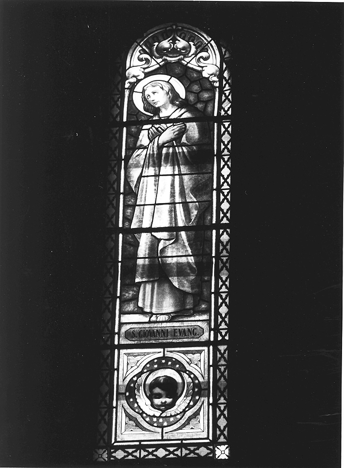 San Giovanni Evangelista (vetrata, elemento d'insieme) - bottega milanese (sec. XX)