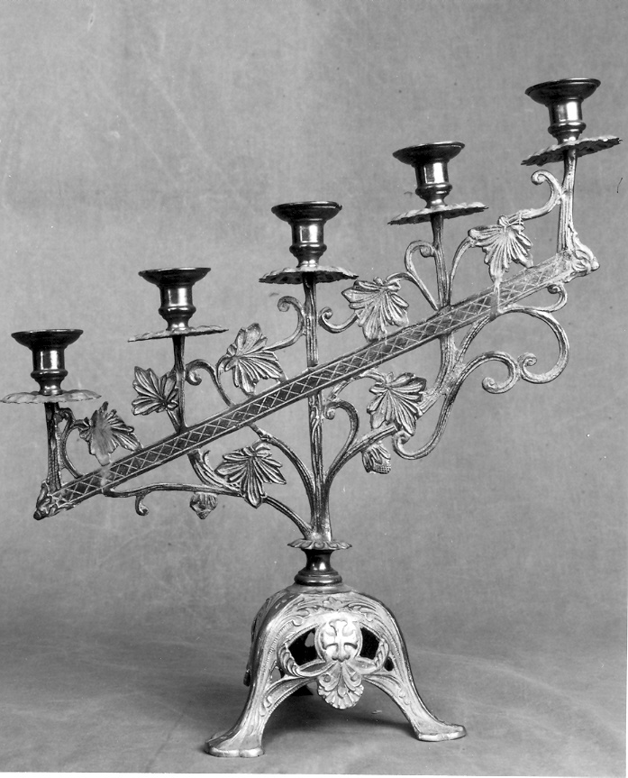 candelabro, coppia - bottega marchigiana (fine/inizio secc. XIX/ XX)