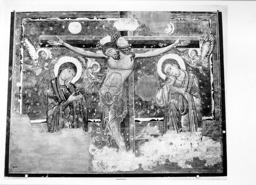 crocifissione di Cristo con la Madonna e santi (dipinto) di Maestro di Sant'Agostino (seconda metà sec. XIII)