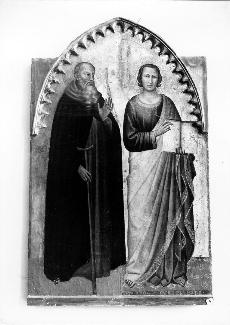 Sant'Antonio abate e San Giovanni evangelista (dipinto) di Nuzi Allegretto (terzo quarto sec. XIV)