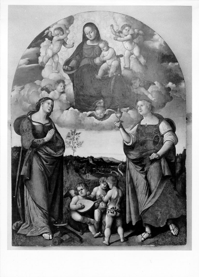 Madonna con Bambino e Santi (dipinto) di Marchesi Girolamo (attribuito) (prima metà sec. XVI)