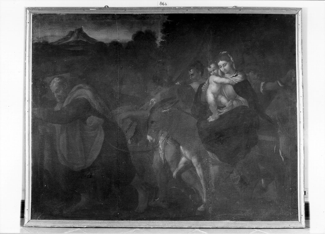 fuga in Egitto (dipinto) di Pallavicini Giuseppe (attribuito) (fine/inizio secc. XVIII/ XIX)