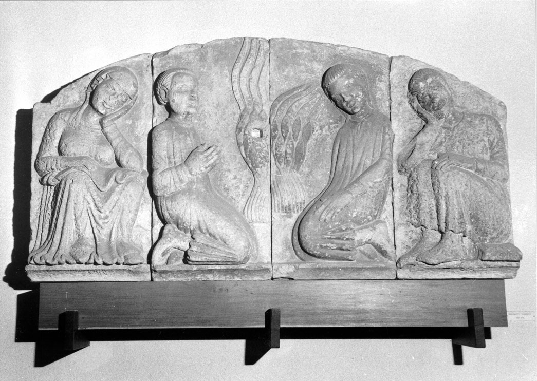 Caino e Abele (lunetta, frammento) di Margaritone di Magnano (attribuito) (seconda metà sec. XIII)