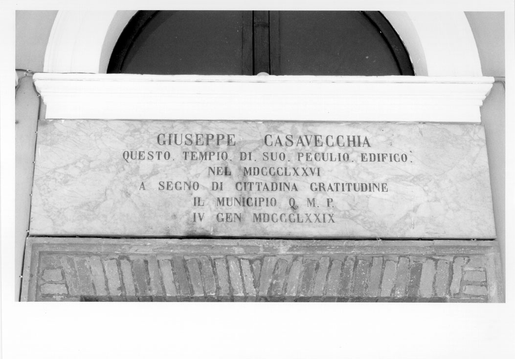 lapide commemorativa - bottega marchigiana (sec. XIX)