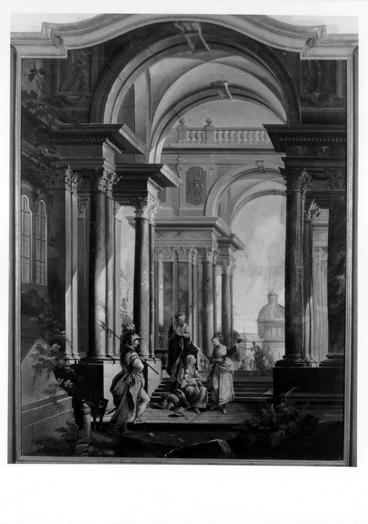 veduta prospettica (dipinto) di Daretti Lorenzo (attribuito), Bertucci Niccolò detto Nicola d'Ancona (attribuito) (sec. XVIII)