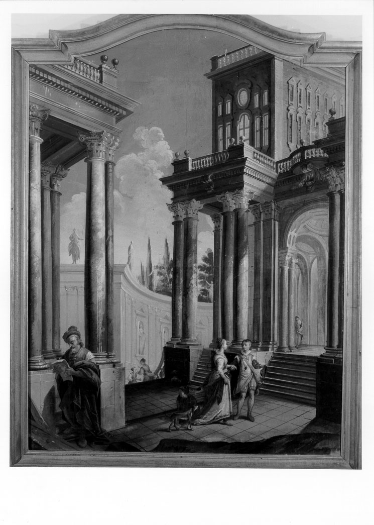 veduta prospettica (dipinto) di Daretti Lorenzo (attribuito), Bertucci Niccolò detto Nicola d'Ancona (attribuito) (sec. XVIII)