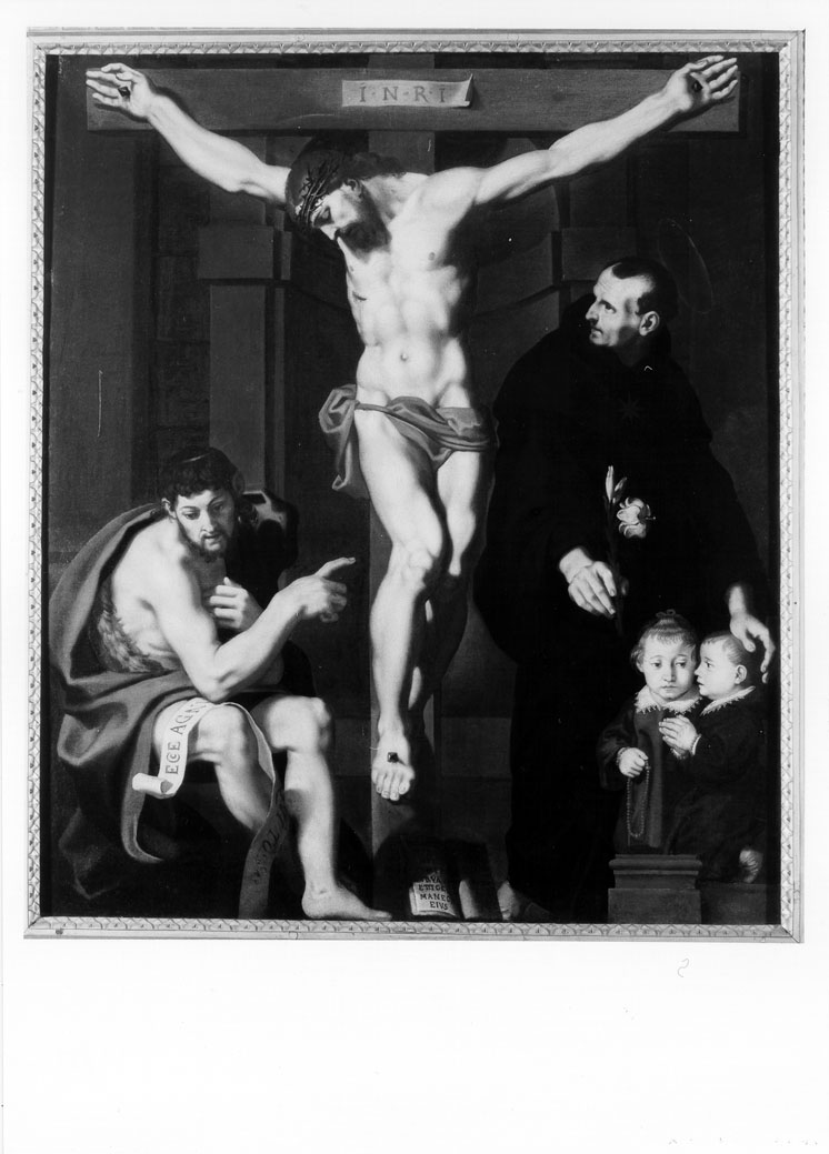 Cristo crocifisso e Santi (dipinto) di Lilli Andrea (seconda metà sec. XVI)