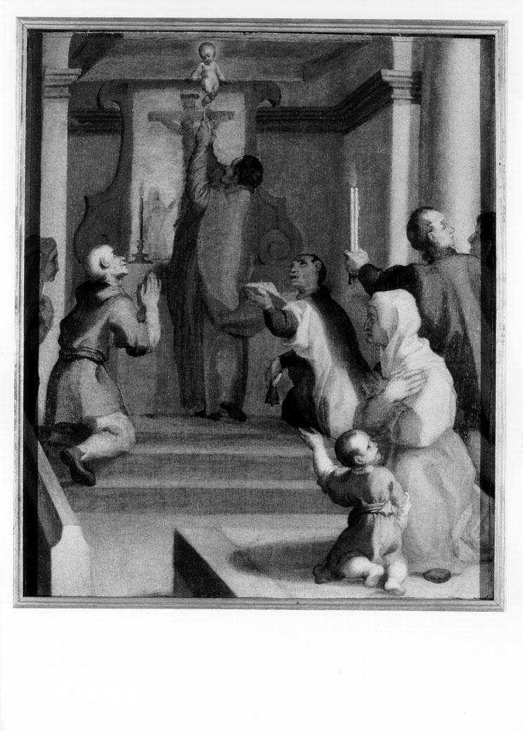 visione di San Nicola da Tolentino (dipinto) di Lilli Andrea (sec. XVI)