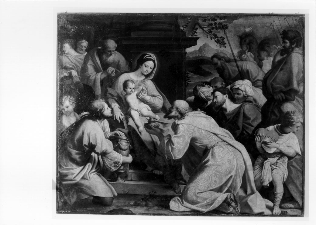 adorazione dei Re Magi (dipinto) di Circignani Antonio detto Pomarancio (attribuito) (prima metà sec. XVII)