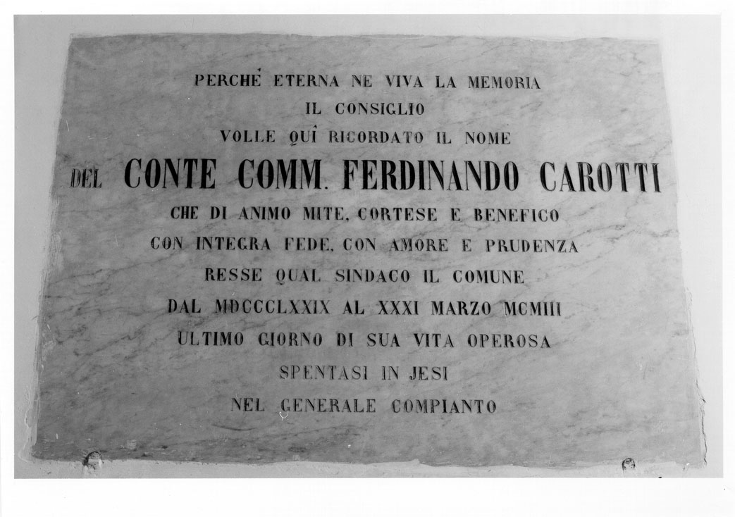 lapide commemorativa - bottega italiana (sec. XX)