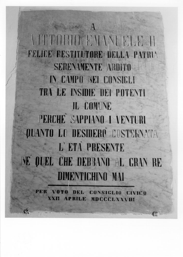 lapide commemorativa - bottega italiana (sec. XIX)