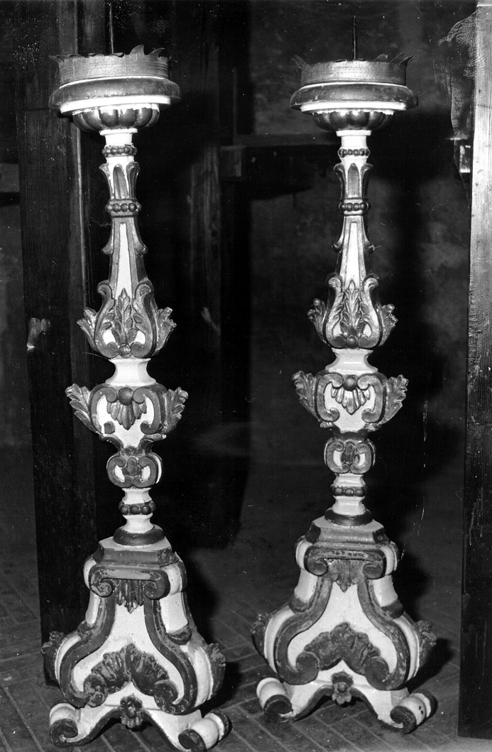 candeliere - bottega marchigiana (fine/inizio secc. XVIII/ XIX)