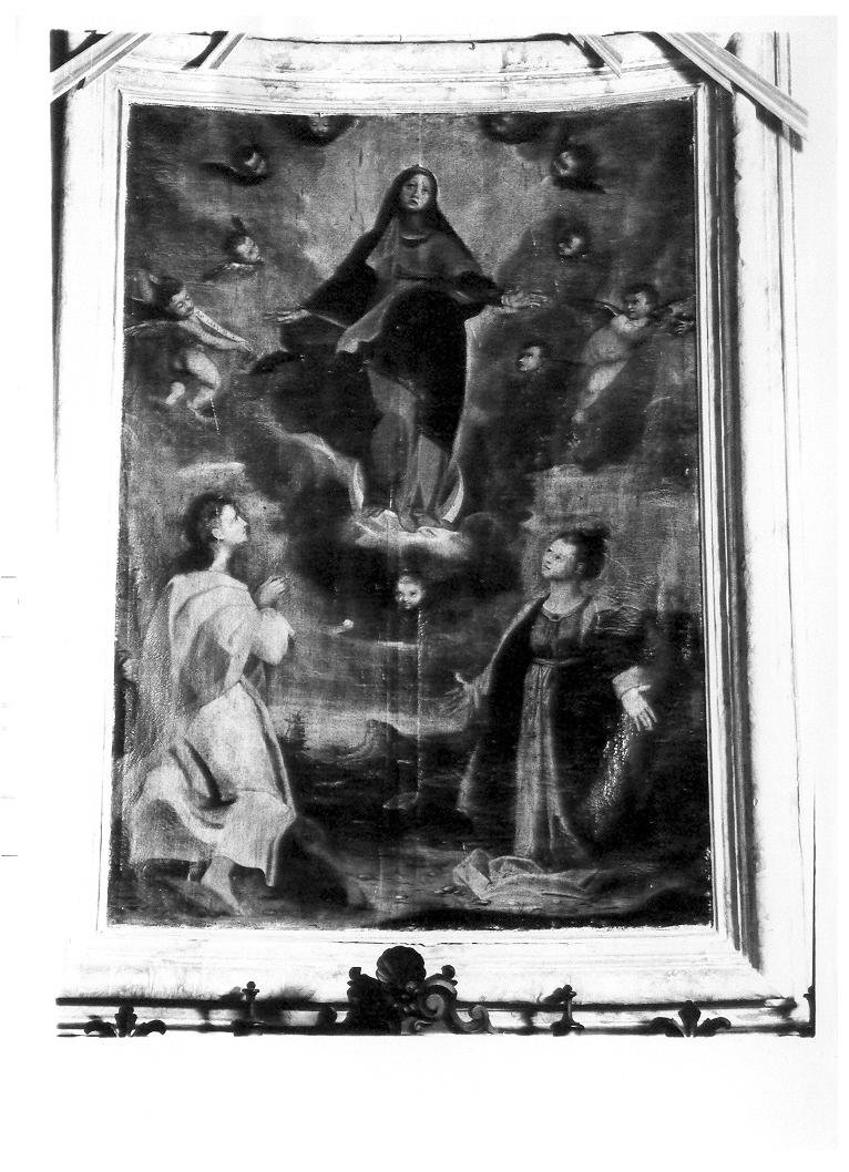 Madonna tra San Giovanni Evangelista e Santa Caterina d'Alessandria (dipinto) di Fiori Federico detto Barocci (scuola) (sec. XVII)