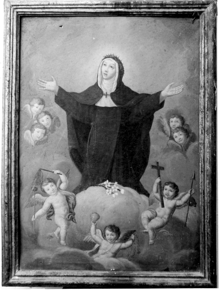 Santa Veronica Giuliani e angeli (dipinto) - ambito marchigiano (sec. XIX)