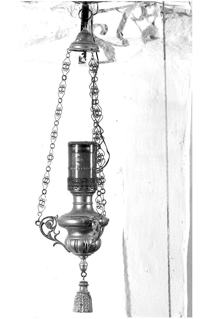 lampada pensile - bottega Italia centrale (fine/inizio secc. XIX/ XX)