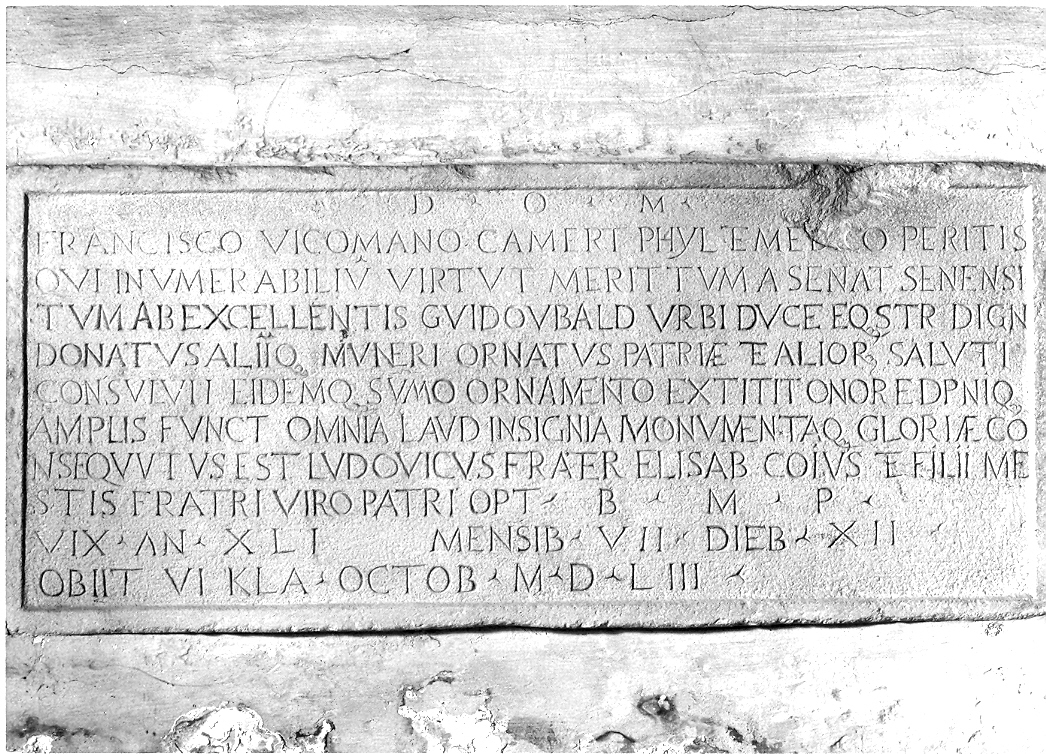 lapide commemorativa - bottega marchigiana (sec. XVI, sec. XX)