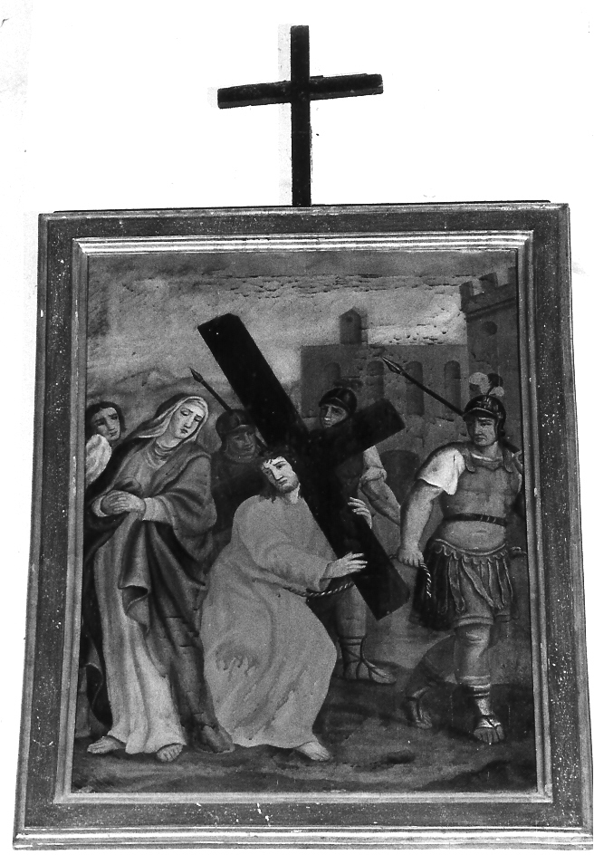 stazione IV: Gesù incontra la Madonna (dipinto, elemento d'insieme) - ambito marchigiano (fine/inizio secc. XVI/ XVII)