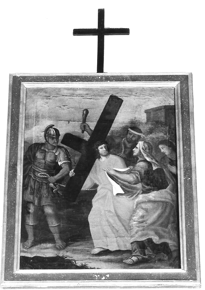 stazione VI: Gesù asciugato dalla Veronica (dipinto, elemento d'insieme) - ambito marchigiano (fine/inizio secc. XVI/ XVII)