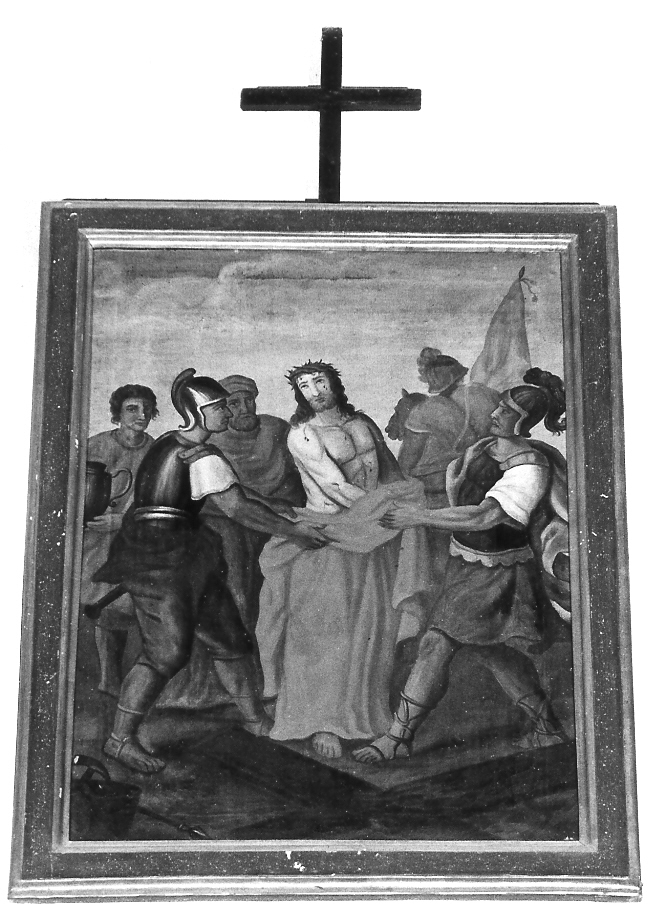 stazione X: Gesù spogliato e abbeverato di fiele (dipinto, elemento d'insieme) - ambito marchigiano (fine/inizio secc. XVI/ XVII)