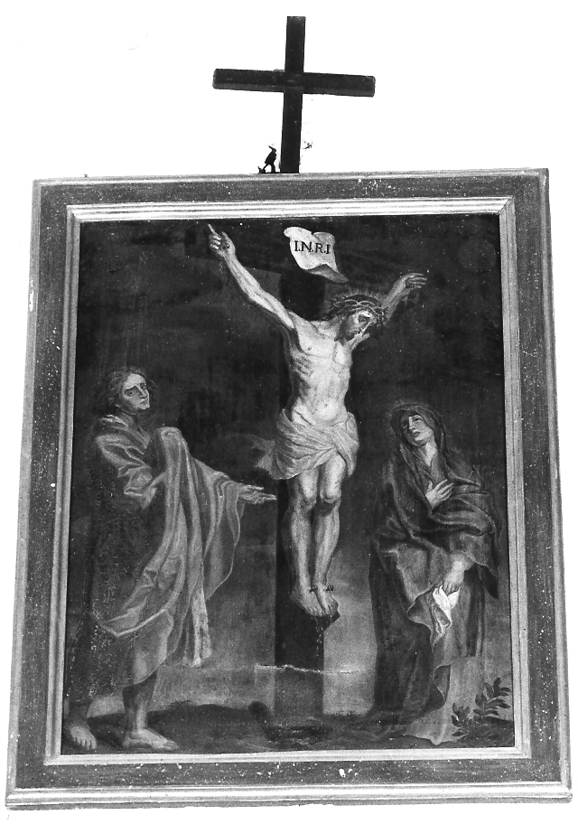 stazione XII: Gesù innalzato e morto in croce (dipinto, elemento d'insieme) - ambito marchigiano (fine/inizio secc. XVI/ XVII)